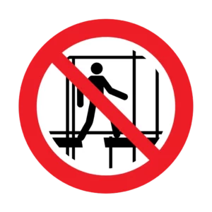 Panneau P026 Ne pas utiliser un échafaudage incomplet – panneau de défense en Valais (Suisse romande)