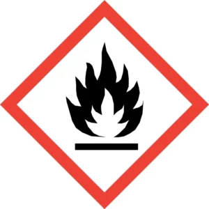 Étiquette GHS 02 inflammable (liquide, solide ou gaz) – étiquette de sécurité chimique dans la région du Valais romand