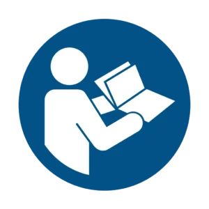 Panneau d'obligation ISO 7010 M002 consulter manuel dinstructions – panneau de consigne obligatoire en Valais (Suisse romande)