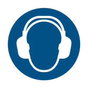 Panneau d'obligation ISO 7010 M003 port protection auditive obligatoire – signalisation des consignes dans la région du Valais romand