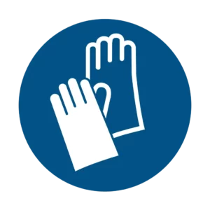 Panneau d'obligation ISO 7010 M009 port gants de protection obligatoire – panneau d'obligation réglementaire dans nos ateliers en Valais