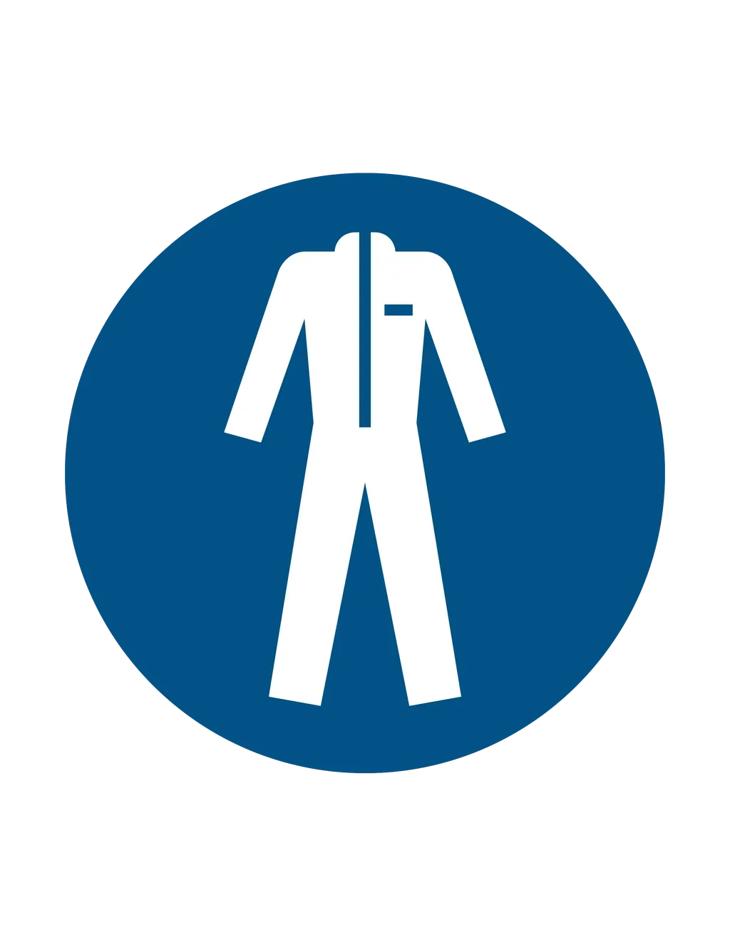 Panneau d'obligation ISO 7010 M010 port vetement de protection obligatoire – signalétique règlementaire dans le Valais suisse