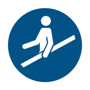 Panneau d'obligation ISO 7010 M012 utiliser la rampe obligatoire – panneau de consigne obligatoire en Valais (Suisse romande)