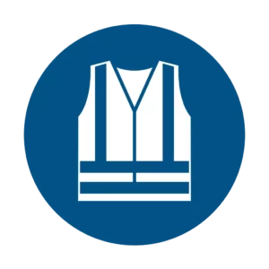 Panneau d'obligation ISO 7010 M015 port vetement haute visibilite obligatoire – signalétique règlementaire en Suisse romande