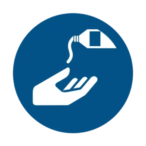 Panneau d'obligation ISO 7010 M022 utilisation creme protectrice obligatoire – panneau de consigne obligatoire en Valais (Suisse romande)