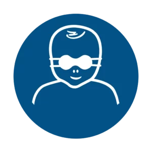 Panneau d'obligation ISO 7010 M025 proteger yeux nourrissons obligatoire – signalétique règlementaire en Suisse romande