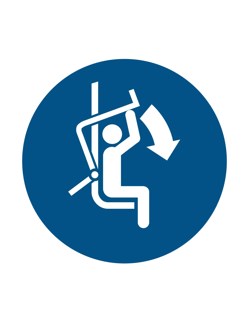 Panneau d'obligation ISO 7010 M033 abaisser barre de securite remontees obligatoire – signalisation des consignes dans la région du Valais romand