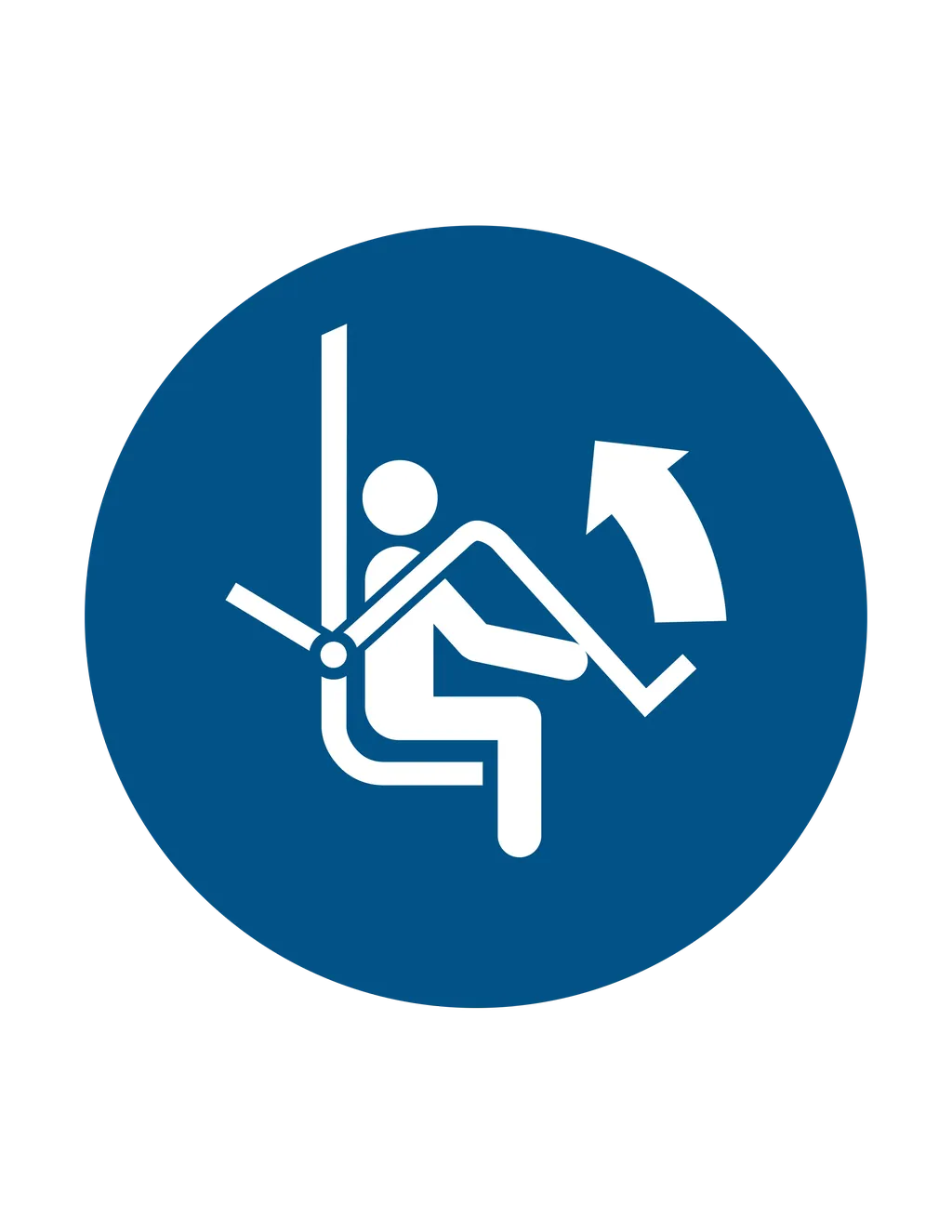 Panneau d'obligation ISO 7010 M034 relever barre de securite remontees obligatoire – panneau d'obligation réglementaire à Aigle dans le canton de Vaud (Suisse romande)