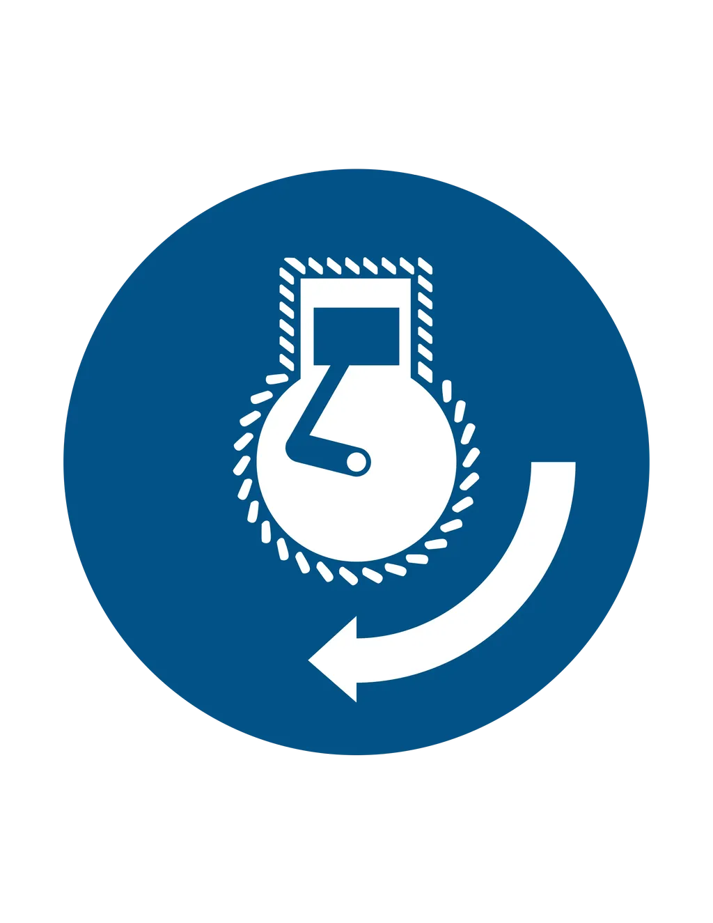 Panneau d'obligation ISO 7010 M038 demarrer moteur obligatoire – signalisation des consignes dans notre atelier en Valais