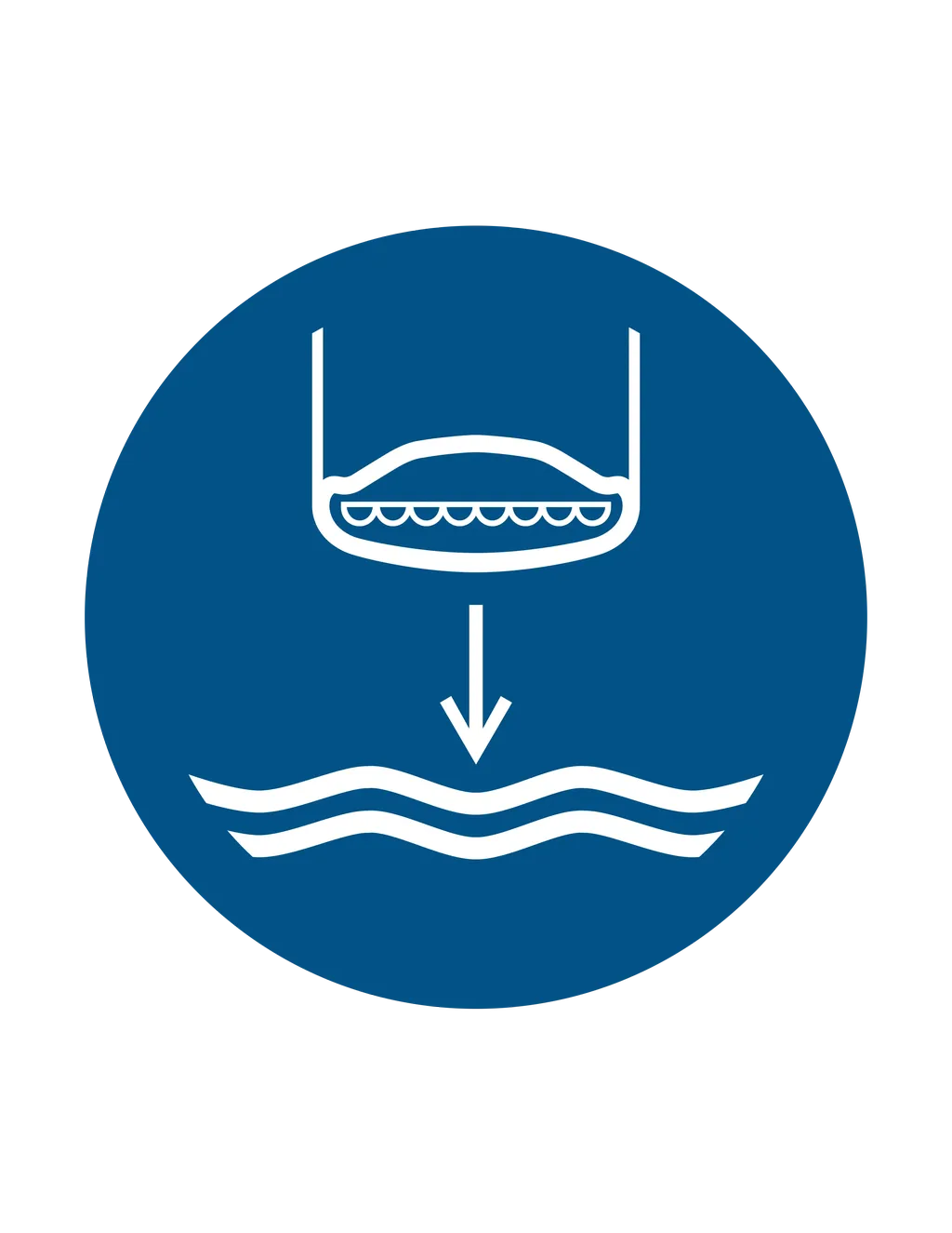 Panneau d'obligation ISO 7010 M039 descendre canot sauvetage obligatoire – panneau d'obligation réglementaire dans nos ateliers en Valais