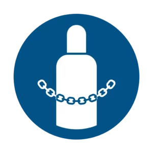 Panneau d'obligation ISO 7010 M046 fixer les bouteilles gaz obligatoire – signalétique d'obligation dans le canton du Valais