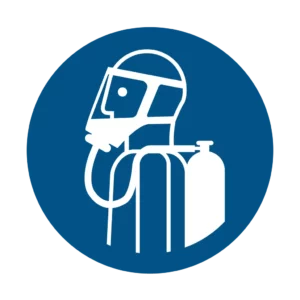 Panneau d'obligation ISO 7010 M047 utiliser appareil respiratoire obligatoire – panneau de consigne obligatoire en Suisse