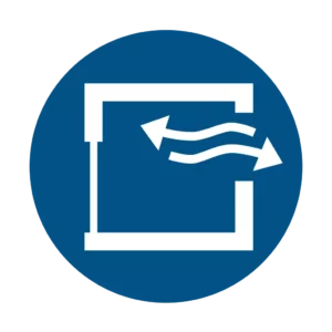 Panneau d'obligation ISO 7010 M057 assurer ventilation continue obligatoire – panneau de consigne obligatoire en Suisse