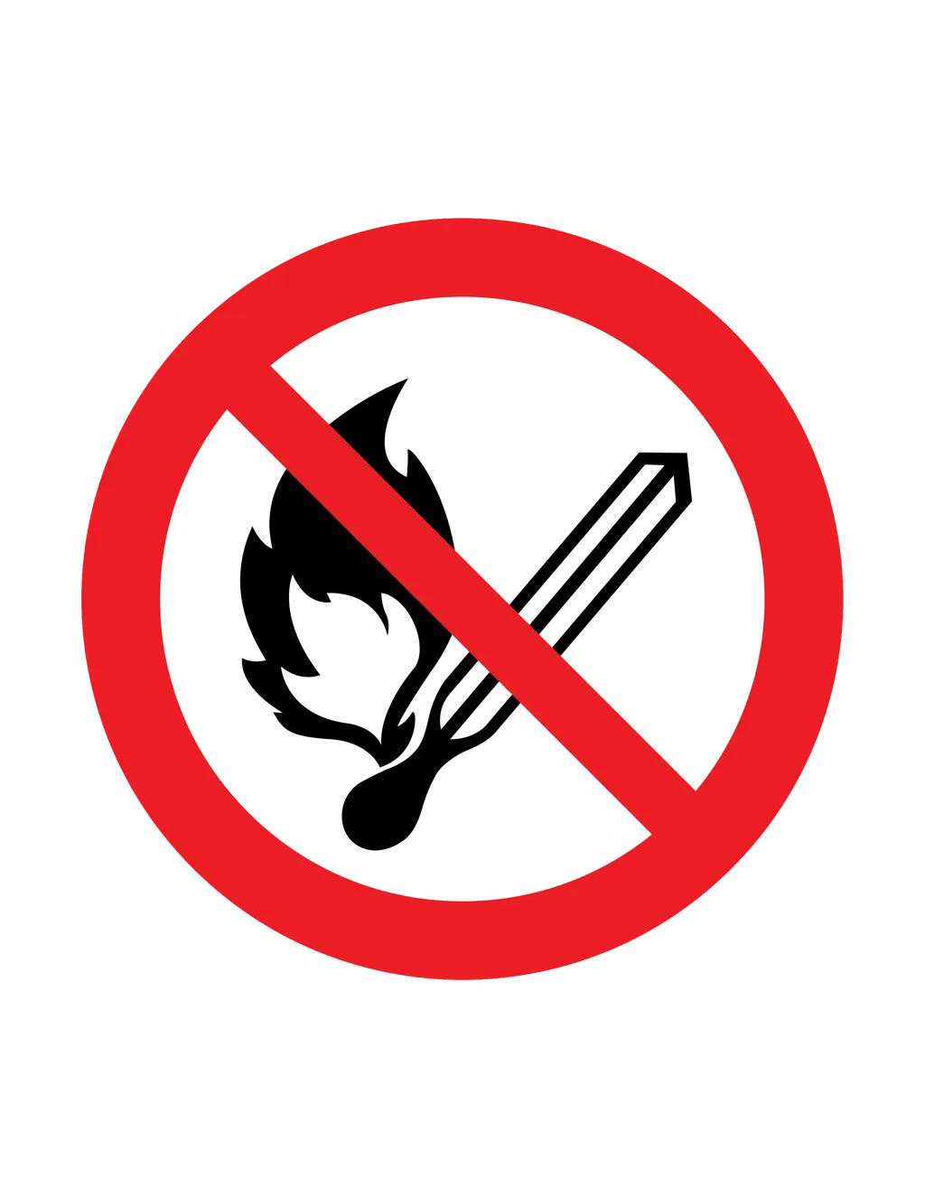 Panneau d'interdiction ISO 7010 P003 pas de flamme nue – signalisation d'accès interdit dans la région du Valais romand