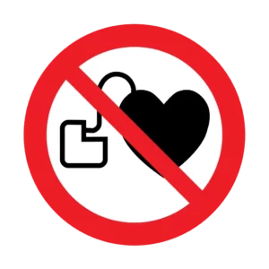 Panneau d'interdiction ISO 7010 P007 acces interdit pacemakers – panneau de défense en Suisse