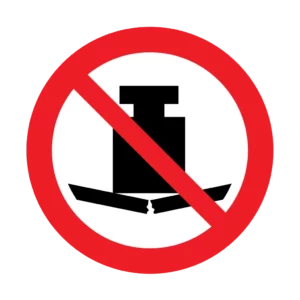 Panneau d'interdiction ISO 7010 P012 pas de charge lourde – panneau de défense en Valais (Suisse romande)