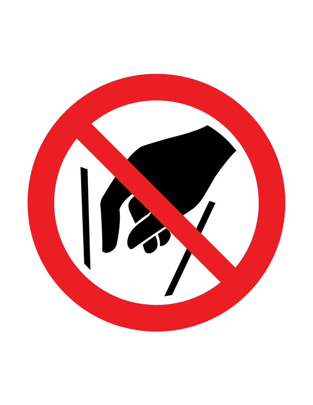 Panneau d'interdiction ISO 7010 P015 ne pas atteindre a la main – panneau de restriction en Suisse romande