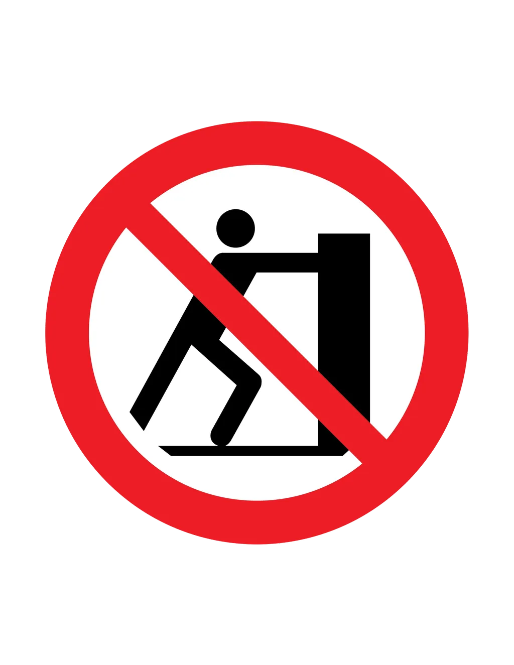 Panneau d'interdiction ISO 7010 P017 ne pas pousser – panneau de défense en Suisse