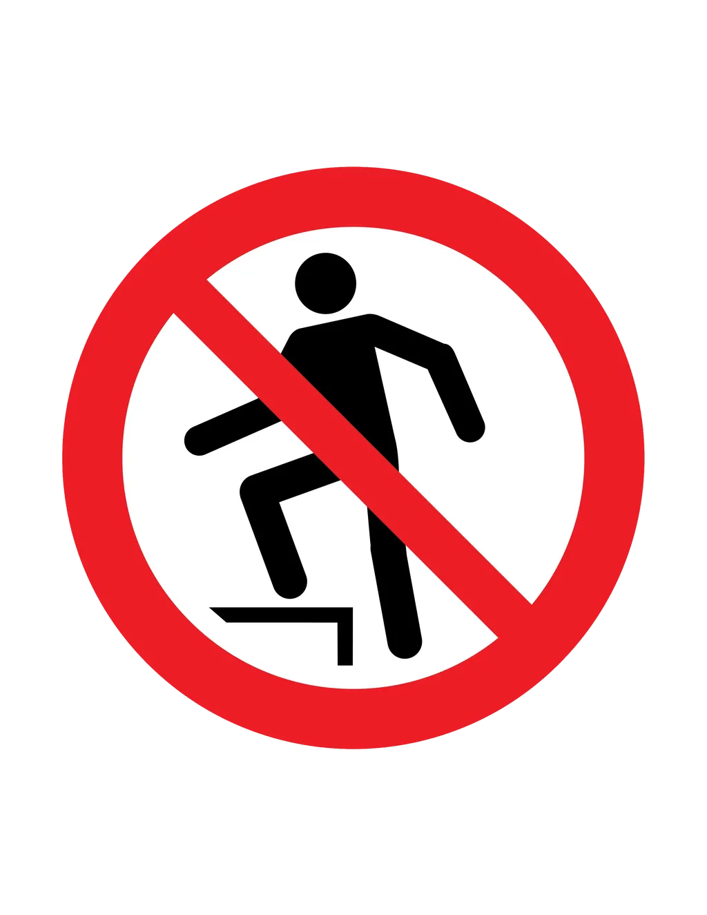 Panneau d'interdiction ISO 7010 P019 ne pas marcher sur surface – signalétique de prohibition dans nos ateliers en Valais