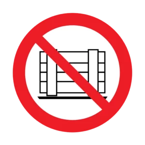 Panneau d'interdiction ISO 7010 P023 ne pas obstruer – signalisation d'accès interdit dans la région du Valais romand