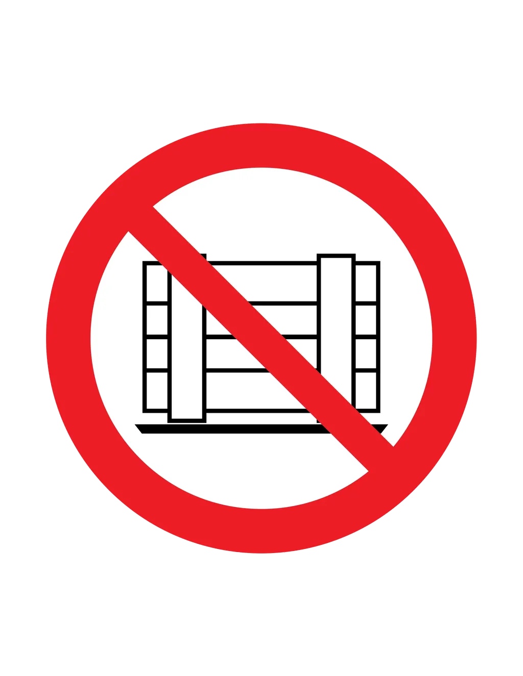 Panneau d'interdiction ISO 7010 P023 ne pas obstruer – signalisation d'accès interdit dans la région du Valais romand