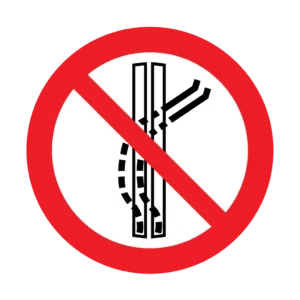 Panneau d'interdiction ISO 7010 P037 ne pas laisser de traces remorquage – signalétique d'interdiction dans le canton du Valais