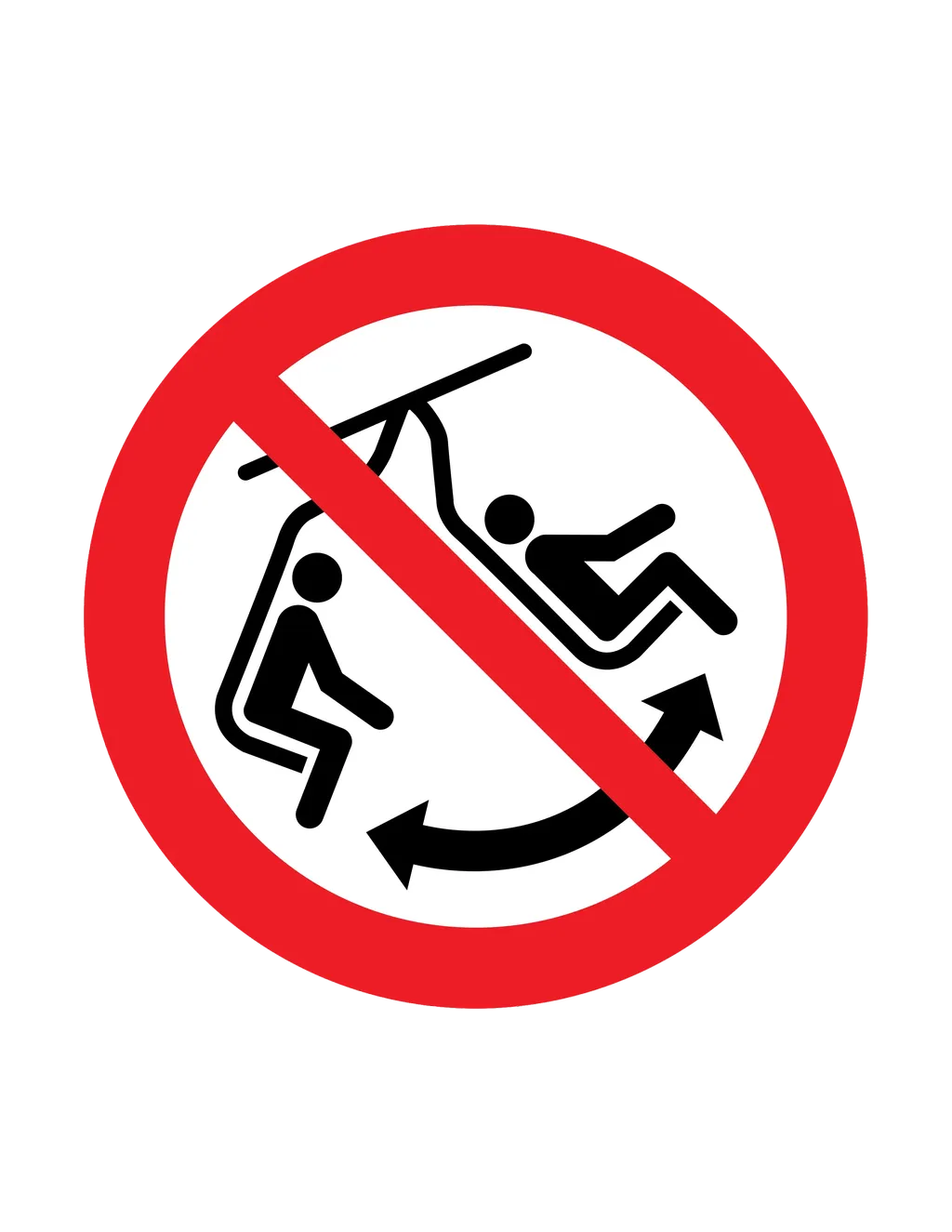 Panneau d'interdiction ISO 7010 P038 ne pas balancer chaise – panneau de défense en Suisse