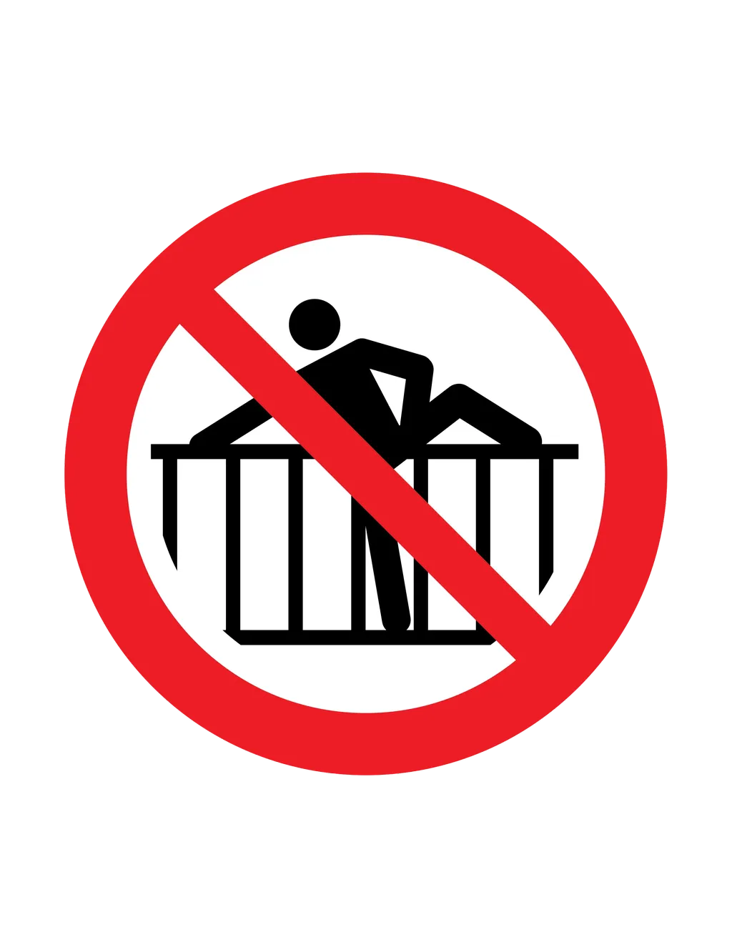 Panneau d'interdiction ISO 7010 P071 ne pas franchir barriere – signalisation d'accès interdit dans notre atelier en Valais