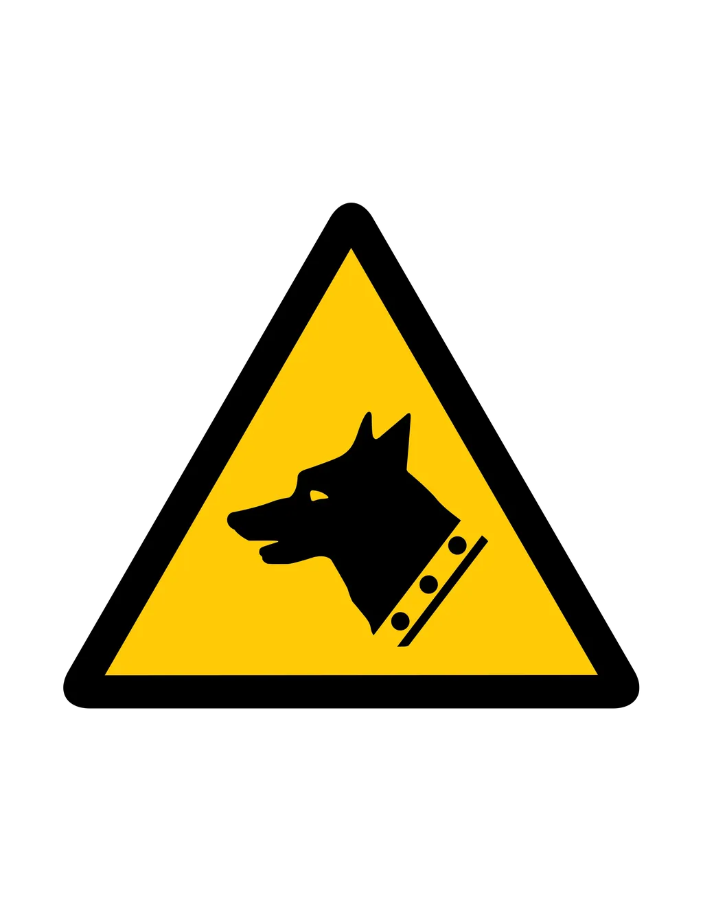 Panneau d'avertissement ISO 7010 W013 chien de garde – signalisation d'avertissement en Suisse romande