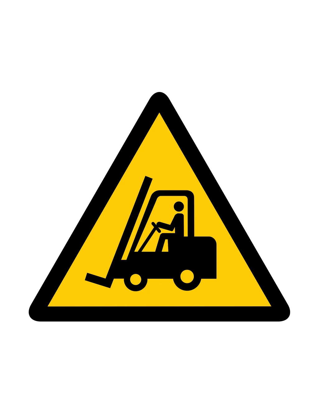 Panneau d'avertissement ISO 7010 W014 chariot elevateur – signalisation de sécurité dans le canton du Valais