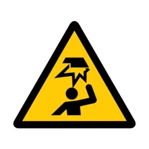 Panneau d'avertissement ISO 7010 W020 obstacles en hauteur – signalétique de sécurité en Valais (Suisse romande)