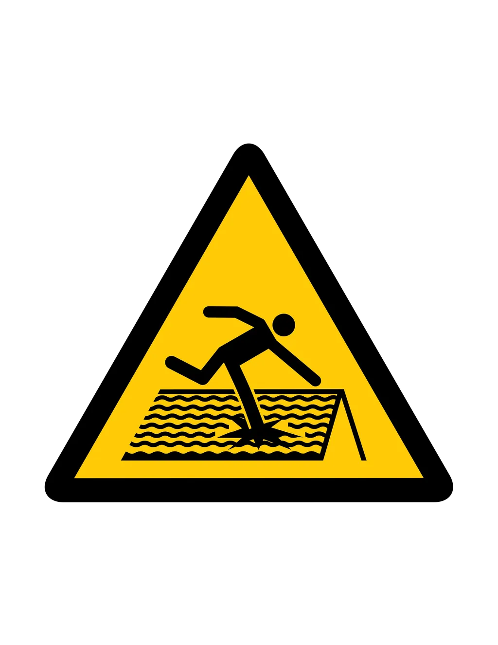 Panneau d'avertissement ISO 7010 W036 toiture fragile – panneau de prévention des risques dans notre atelier en Valais