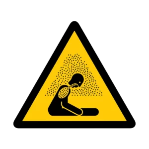 Panneau d'avertissement ISO 7010 W041 risque respiratoire – panneau de prévention des risques dans la région du Valais romand