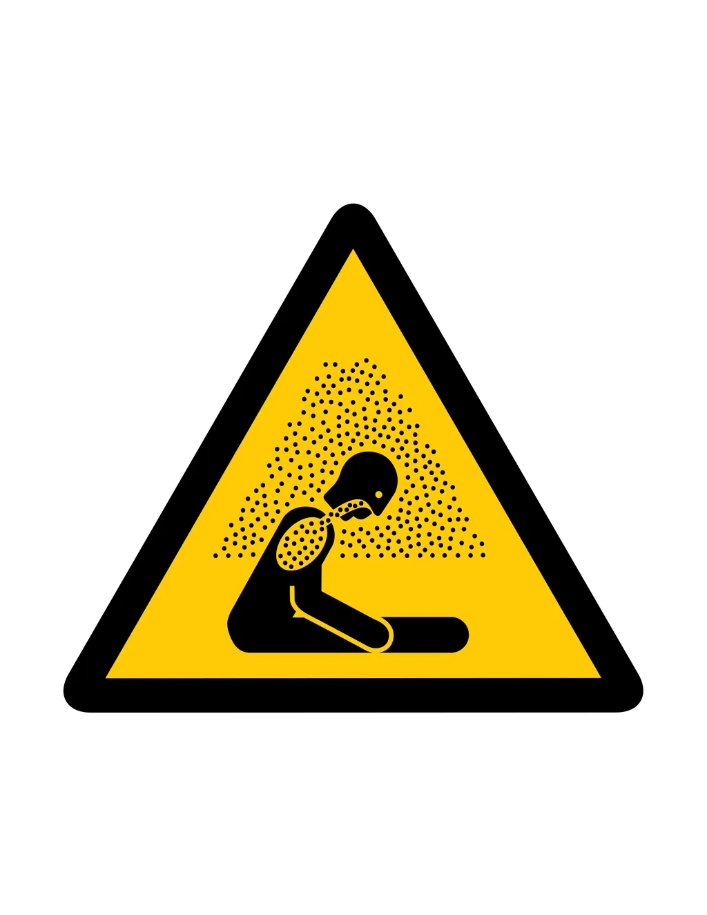 Panneau d'avertissement ISO 7010 W041 risque respiratoire – panneau de prévention des risques dans la région du Valais romand