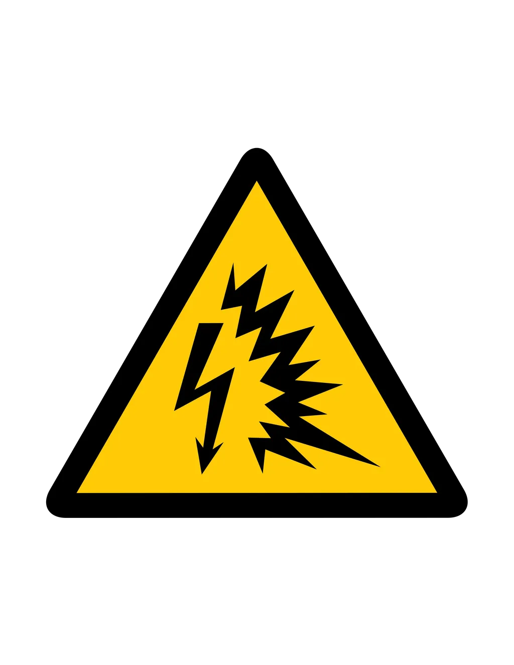 Panneau d'avertissement ISO 7010 W042 arc electrique – panneau de mise en garde à Aigle dans le canton de Vaud (Suisse romande)