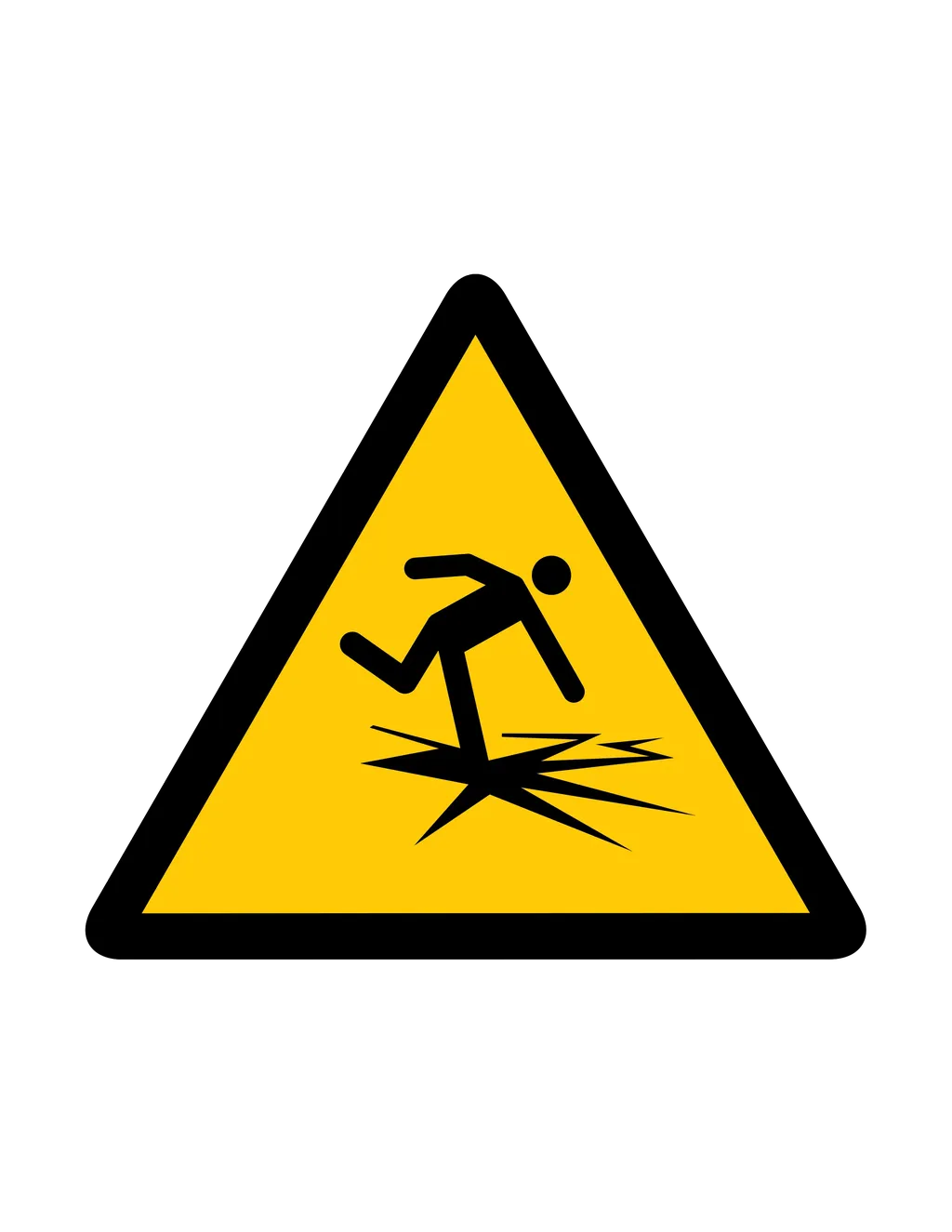 Panneau d'avertissement ISO 7010 W043 glace mince – signalisation d'avertissement en Suisse romande