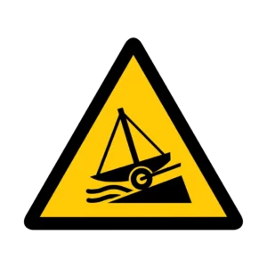 Panneau d'avertissement ISO 7010 W044 rampe mise a leau – signalisation de sécurité dans le canton du Valais