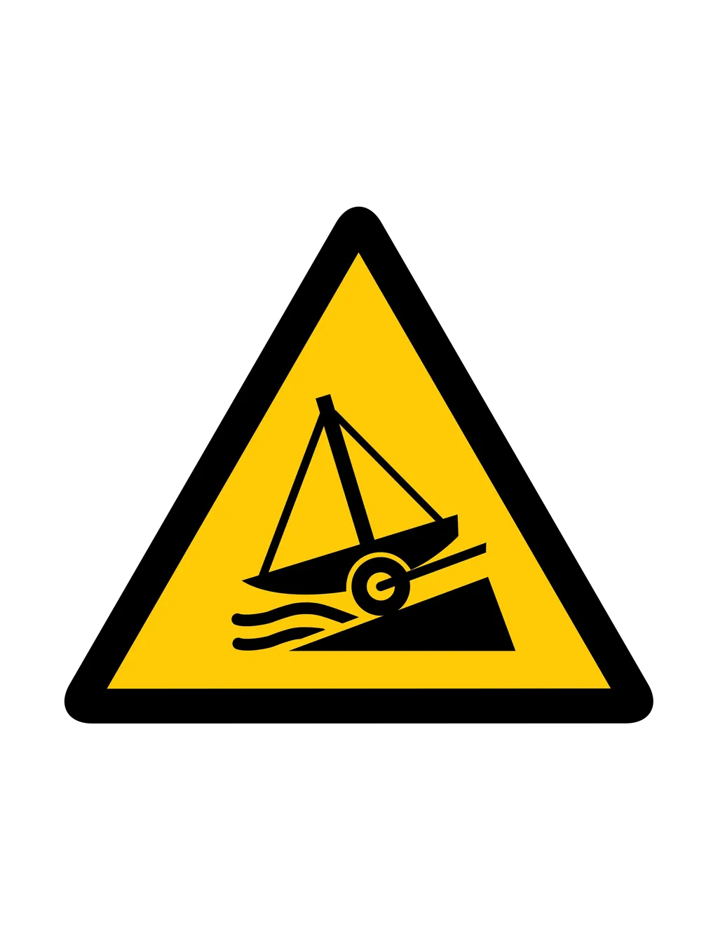 Panneau d'avertissement ISO 7010 W044 rampe mise a leau – signalisation de sécurité dans le canton du Valais