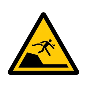 Panneau d'avertissement ISO 7010 W050 chute soudaine piscine – signalétique de sécurité en Valais (Suisse romande)