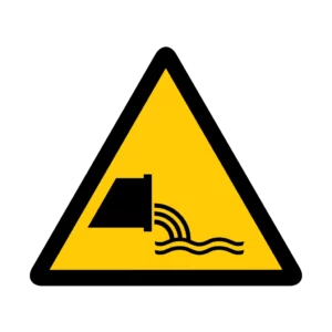 Panneau d'avertissement ISO 7010 W055 rejet eaux usees – signalétique de sécurité en Suisse