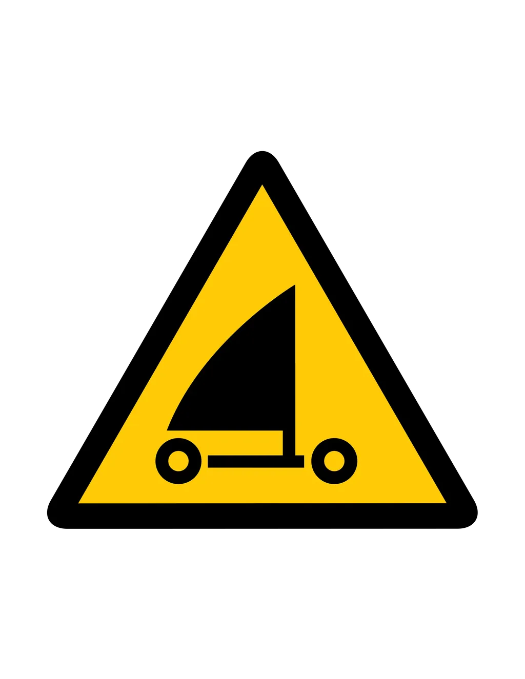 Panneau d'avertissement ISO 7010 W059 surf terrestre – signalisation de sécurité à Sierre dans le canton du Valais (Suisse)