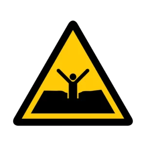 Panneau d'avertissement ISO 7010 W061 boue profonde – panneau de prévention des risques dans la région du Valais romand