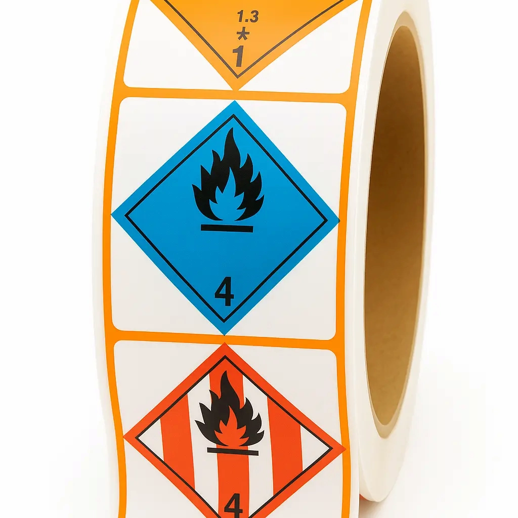 Rouleaux d’étiquettes ADR – classes de danger pour le transport