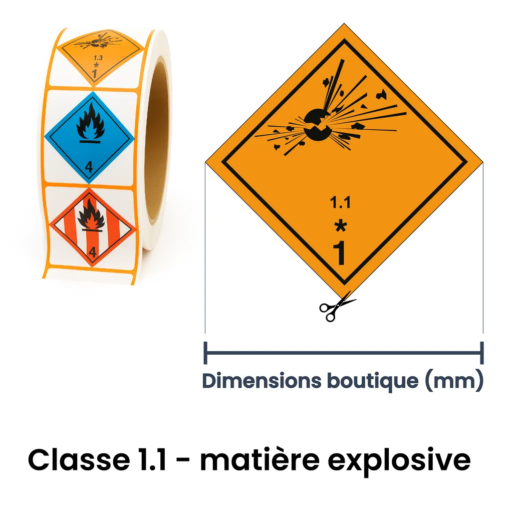Panneau ADR classe division 1.1 matières explosives – signalétique ADR pour matières dangereuses en Valais (Suisse romande)