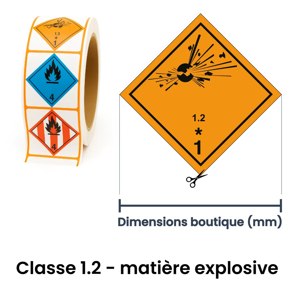 Panneau ADR classe division 1.2 matières explosives – panneau de sécurité pour transport ADR dans la région du Valais romand