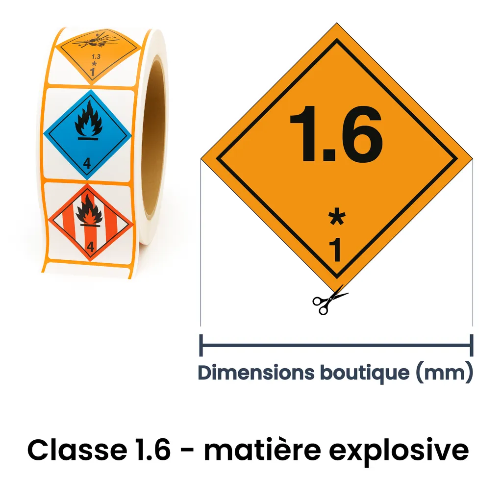 Panneau ADR classe division 1.6 matières explosives – signalétique ADR pour matières dangereuses en Valais (Suisse romande)