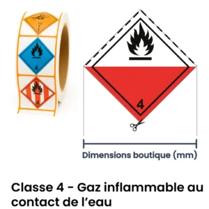 Panneau ADR classe gaz inflammable au contact de l’eau – signalétique ADR pour matières dangereuses en Valais (Suisse romande)