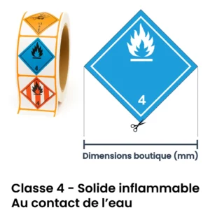 Panneau ADR classe solide inflammable au contact de l’eau – signalisation de marchandises dangereuses à Aigle dans le canton de Vaud (Suisse romande)