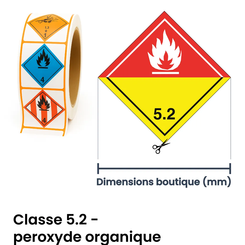 Panneau ADR classe peroxyde organique – signalisation de marchandises dangereuses dans nos ateliers en Valais
