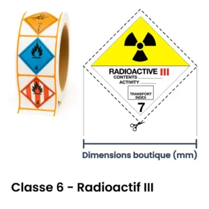 Panneau ADR classe matière radioactive niveau 3 – panneau de sécurité pour transport ADR dans notre atelier en Valais